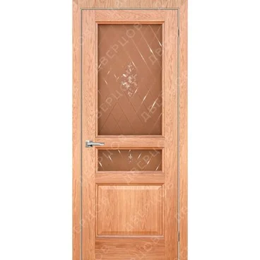Межкомнатная дверь шпон Готика дуб натуральный остеклённая