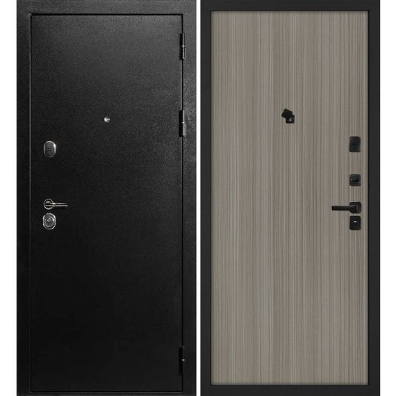 Входная дверь С-1 титан чёрный панель гладкая эвкалипт португальский