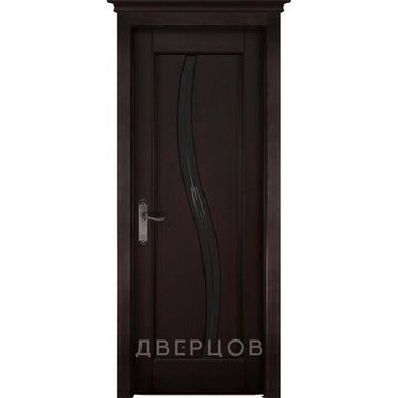 Межкомнатная дверь массив ольхи ОКА Соло венге остеклённая