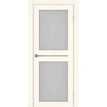 Межкомнатная дверь экошпон Турин 520.222 ясень светлый остеклённая