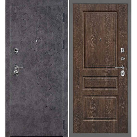Входная дверь Тетра-126 панель фрезерованная дуб корица