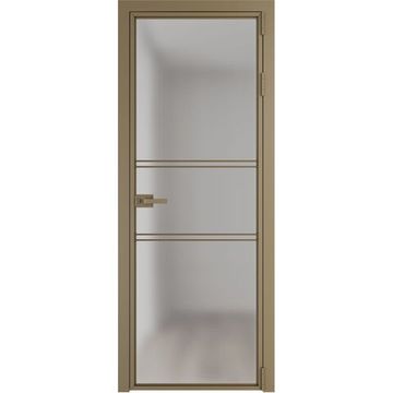 Алюминиевая межкомнатная дверь 2AХ шампань остеклённая