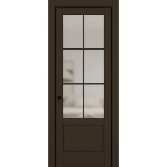 Фото межкомнатной двери керамик NC 12 коричневый остеклённая