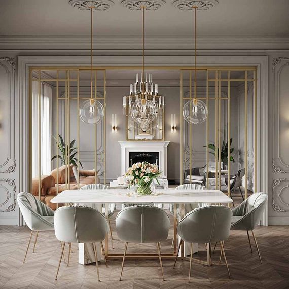 Алюминиевая стеклянная перегородка Классическая эксклюзив золото стекло прозрачное