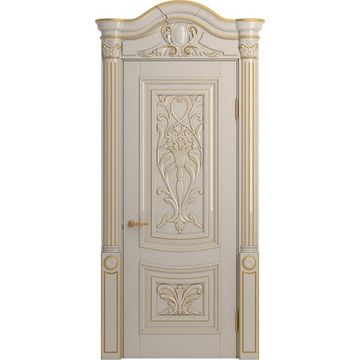 Дверь массив дуба Верона Ампир прованс глянец патина золото глухая