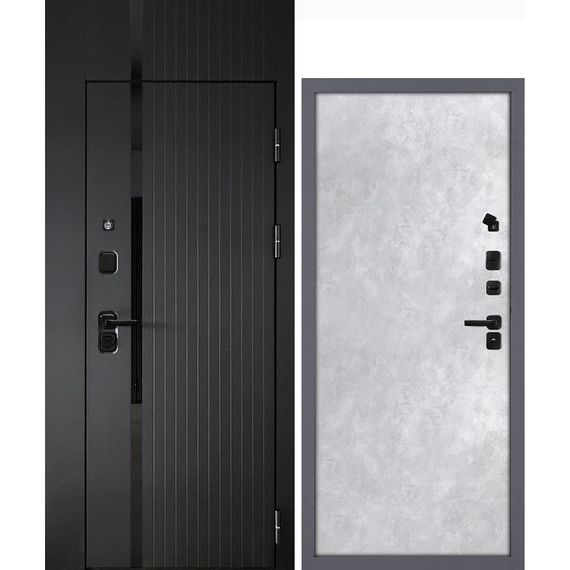 Входная дверь с фальшфрамугой Сити-1Ф панель гладкая бетон