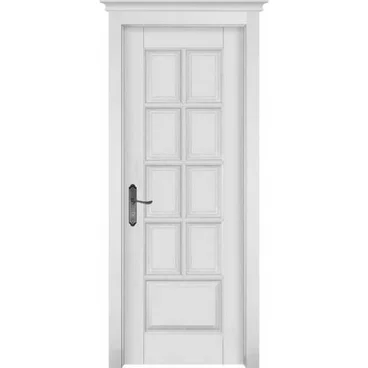 Межкомнатная дверь массив ольхи ОКА Лондон 1 белая эмаль глухая