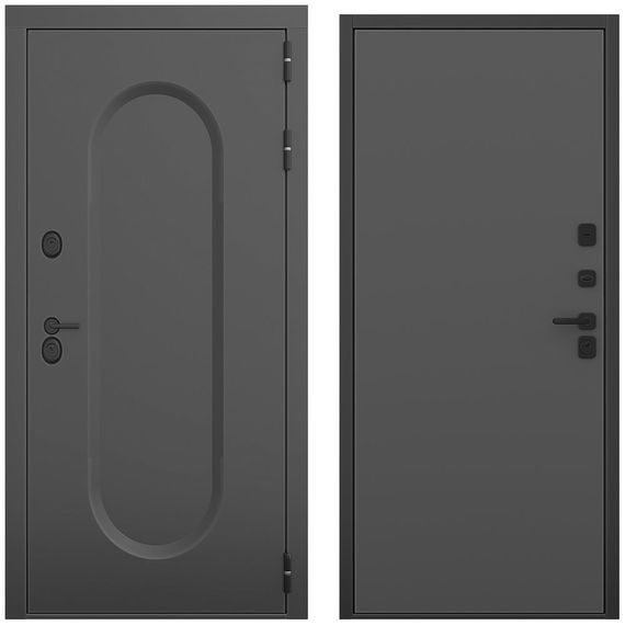 Входная дверь Мэмфис чёрный силк панель гладкая антрацит
