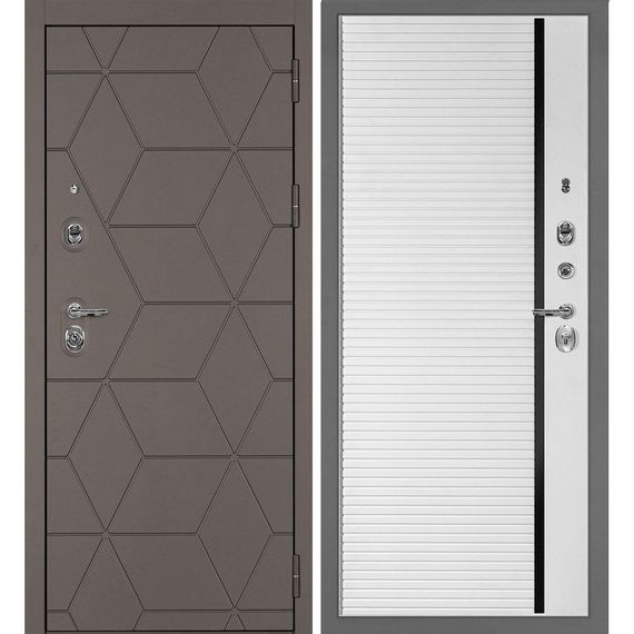 Входная дверь Тетра-181 панель фрезерованная PR-173 белая