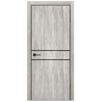 Межкомнатная дверь Терция орех бьянко кромка ABS чёрная