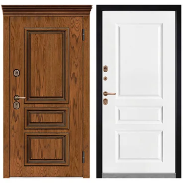 Входная уличная дверь Тор Термо тик ПВХ белая эмаль