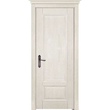Межкомнатная дверь массив дуба ОКА Аристократ №4 эмаль слоновая кость глухая