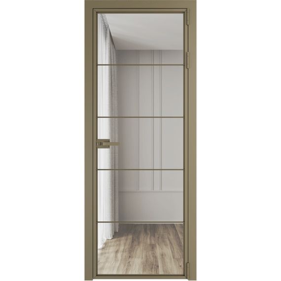 Алюминиевая межкомнатная дверь 5AХ шампань остеклённая