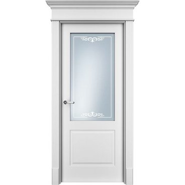 Межкомнатная дверь эмаль Ofram Прима 2 белая остеклённая