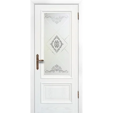 Межкомнатная дверь шпон Парма ясень карамельный остеклённая