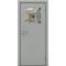 Фото межкомнатной пластиковой влагостойкой двери Poseidon гладкая серая глухая с открывающимся окном