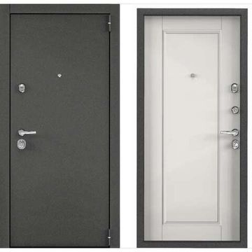 Входная стальная дверь Super Omega 100 черный муар металлик SO-UC-4 милк матовый
