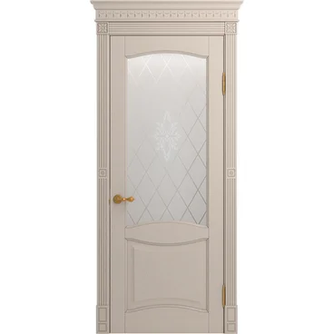 Межкомнатная дверь массив дуба Viporte Классика 2 прованс остеклённая