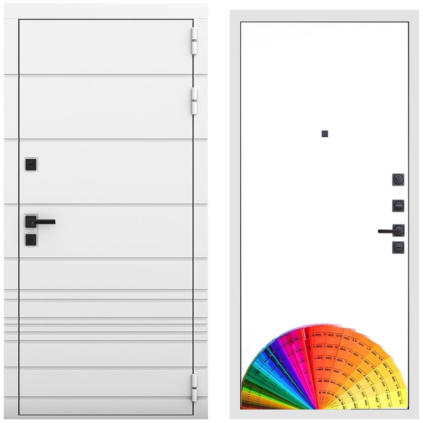 Входная дверь Бионика белый матовый панель МДФ под покраску