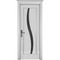 Фото межкомнатной двери массив ольхи ОКА Соло белая эмаль остеклённая