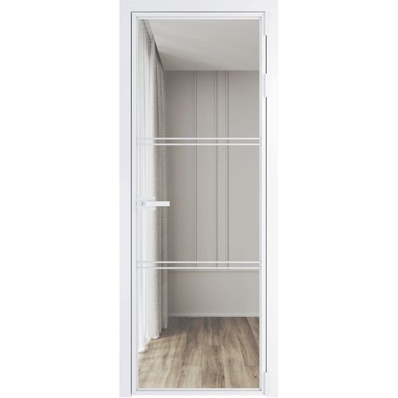 Алюминиевая межкомнатная дверь 3AХ вайт остеклённая