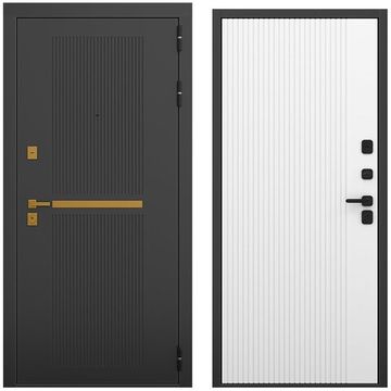 Входная дверь Артдеко чёрный силк панель шторм
