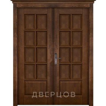 Межкомнатная дверь массив ольхи ОКА Лондон 1 античный орех распашная двустворчатая глухая