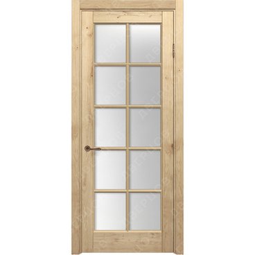 Межкомнатная дверь массив дуба с сучком Дверцов Кастро ПО-10 остеклённая