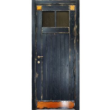 Межкомнатная дверь Лофт Ванная остеклённая RAL 5004