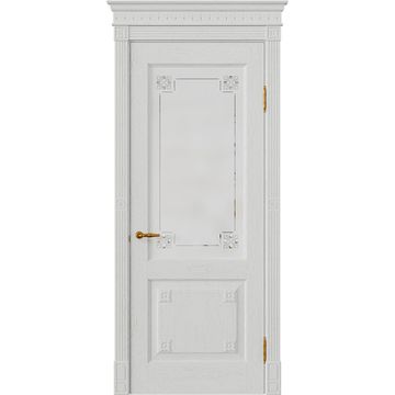 Межкомнатная дверь массив дуба Viporte Флоренция бьянко остеклённая