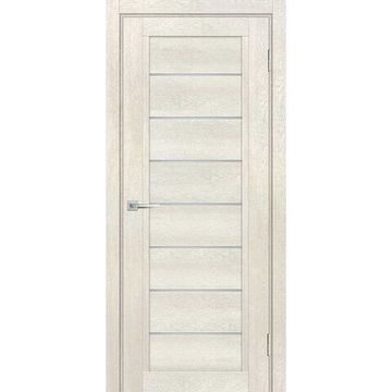 Межкомнатная дверь экошпон Мариам Техно-808 бьянко стекло сатинат графит