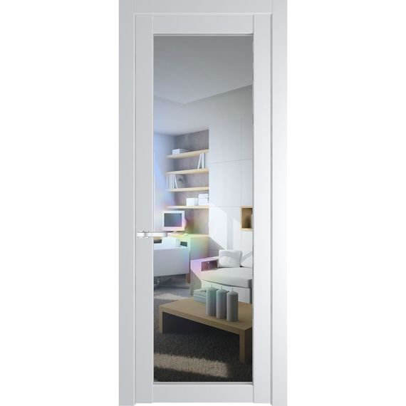 Межкомнатная дверь 1.1.2PD крем вайт остеклённая