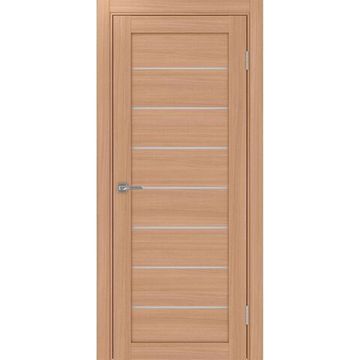 Межкомнатная дверь экошпон Турин 508.12 ясень тёмный остеклённая