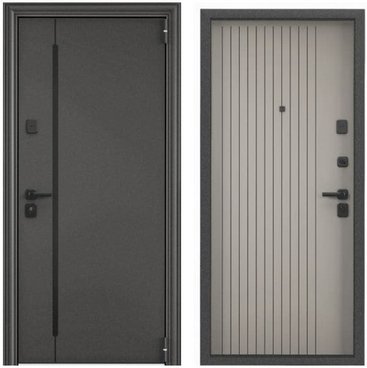 Входная дверь Super Omega PRO MP чёрный шёлк SP-18B ПВХ крема OP-L1