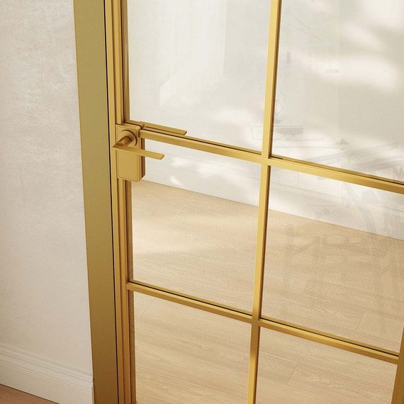 Межкомнатная алюминиевая дверь Loft-S 17 стекло прозрачное бесцветное