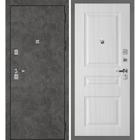 Входная дверь Урбан-127 панель фрезерованная PR-150 сандал белый