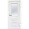 Межкомнатная дверь эмаль Багет 3 белый RAL 9003 остеклённая
