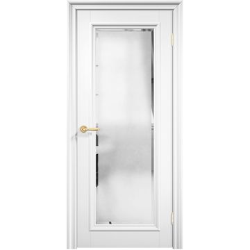 Межкомнатная дверь эмаль Дверцов Брессо 1 цвет сигнальный белый RAL 9003 остеклённая