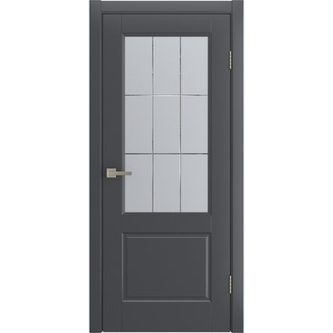 Межкомнатная дверь Патриция графитовая эмаль RAL 7024 со стеклом