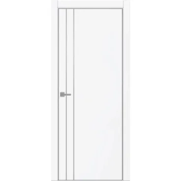 Межкомнатная дверь экошпон Uberture Tamburat 4105 аляска кромка алюминиевая матовая глухая