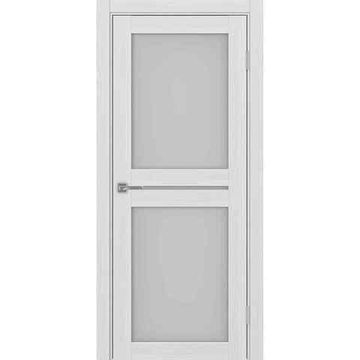 Межкомнатная дверь экошпон Турин 520.222 ясень серебристый остеклённая