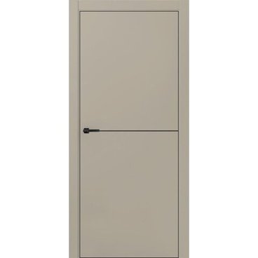 Межкомнатная дверь ПЭТ Silk-1 мокко кромка ABS чёрная молдинг