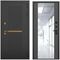 Входная дверь Артдеко чёрный силк панель зеркало Maxi антрацит