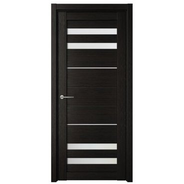 Межкомнатная дверь Пекин эко-шпон тёмный кипарис со стеклом