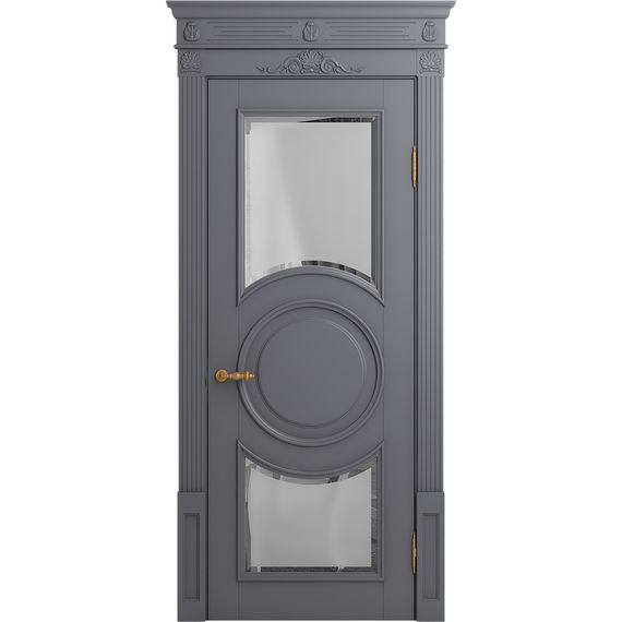 Межкомнатная дверь массив бука Viporte Лацио Амбиенте тауп остекление 5