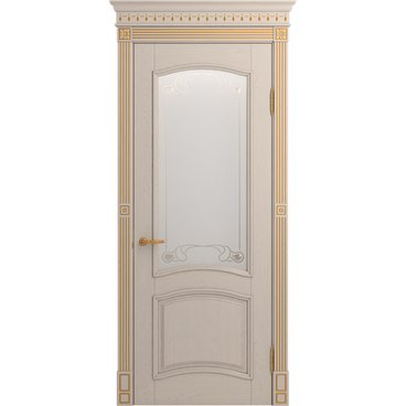 Межкомнатная дверь массив ясеня Viporte Бристоль прованс остеклённая