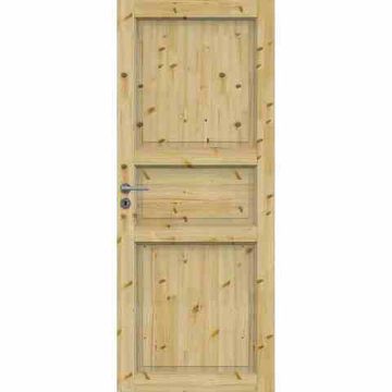Финская дверь с четвертью массив сосны Традиция прозрачный лак глухая