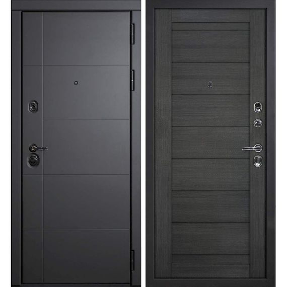 Входная дверь Э1 серый софт панель сборная грей