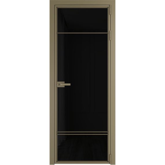 Алюминиевая межкомнатная дверь 4AХ шампань остеклённая