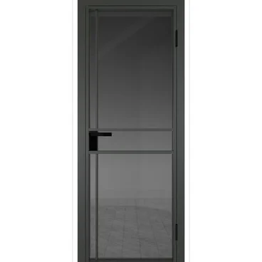 Межкомнатная алюминиевая дверь 9AG серая ночь остеклённая